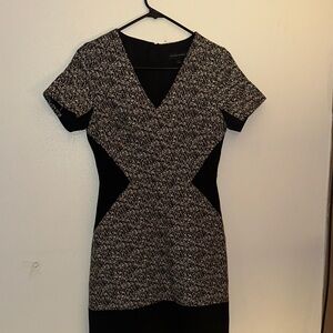Banana Republic Black & White V-Neck Sheath Dress